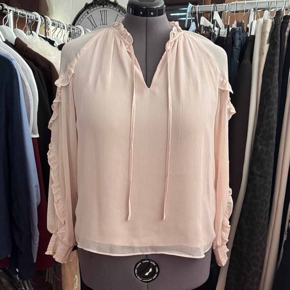 Express Light Pink Ruffle Blouse